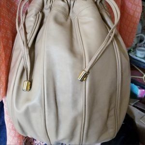 Gucci drawstring leather bag, vintage, authentic